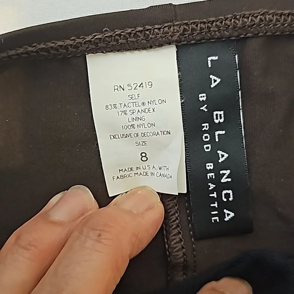 La Blanca high waist bikini with colorful printed band size 8/10‎